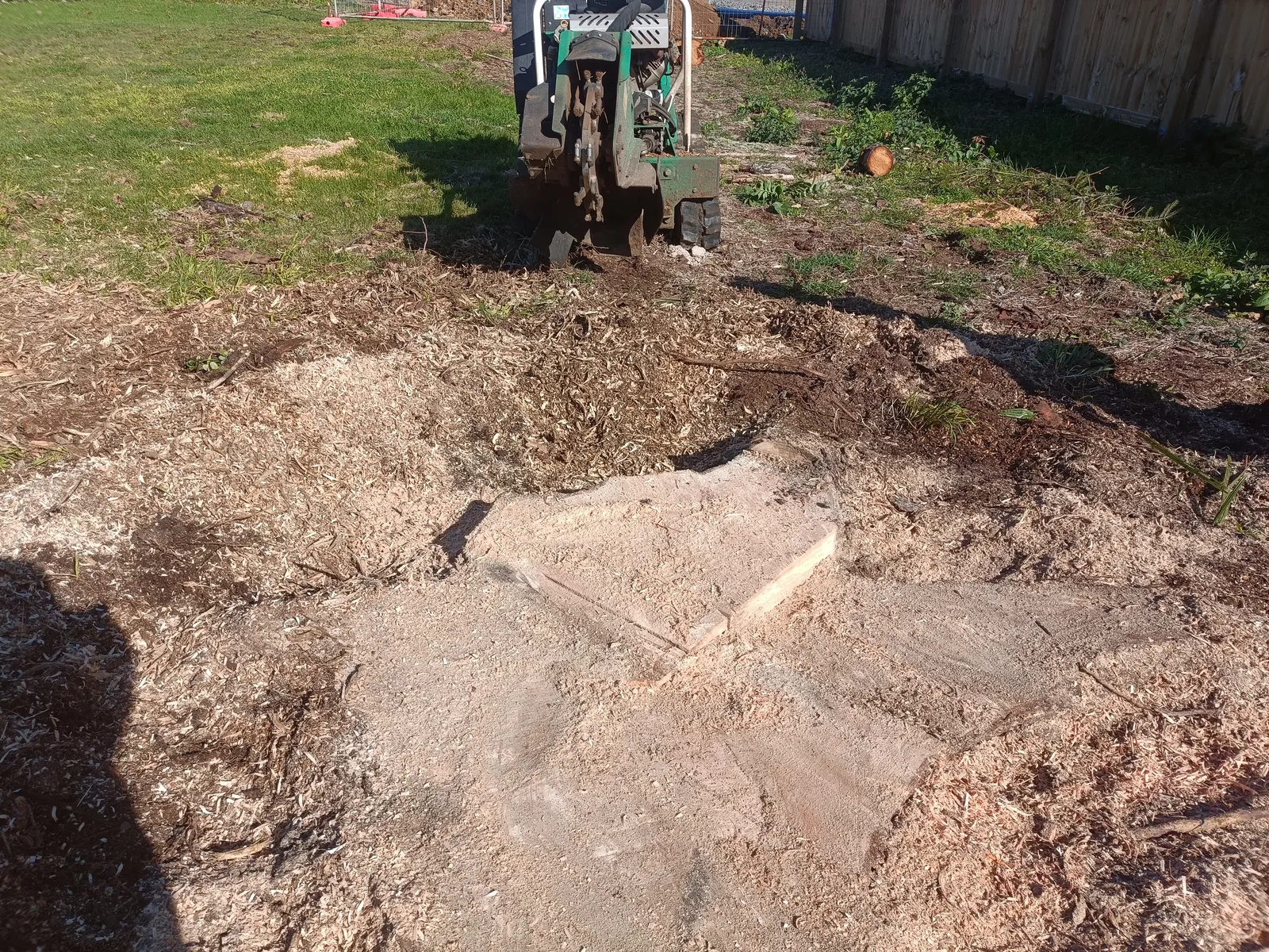 Stump grinding completed at a Kaikohe property